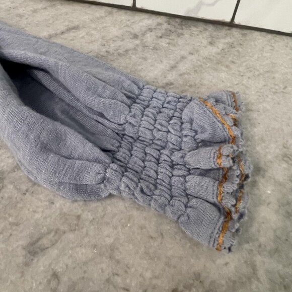 Free People Top Womens Blue Crochet Embroidered Henley Boho Tunic Shirt - Picture 10 of 11